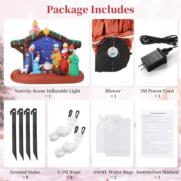 🆕7FT Christmas Inflatable Nativity Scene LED Light Yard Outdoor Decorations - Picture 6 of 14